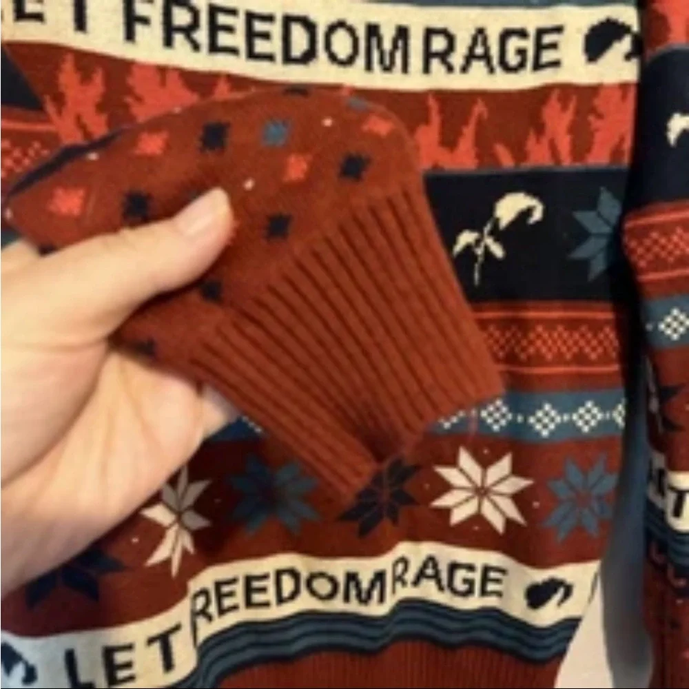 Hulu The Handmaid’s Tale Sweater Men's Size Small Christmas Holiday Red Blue